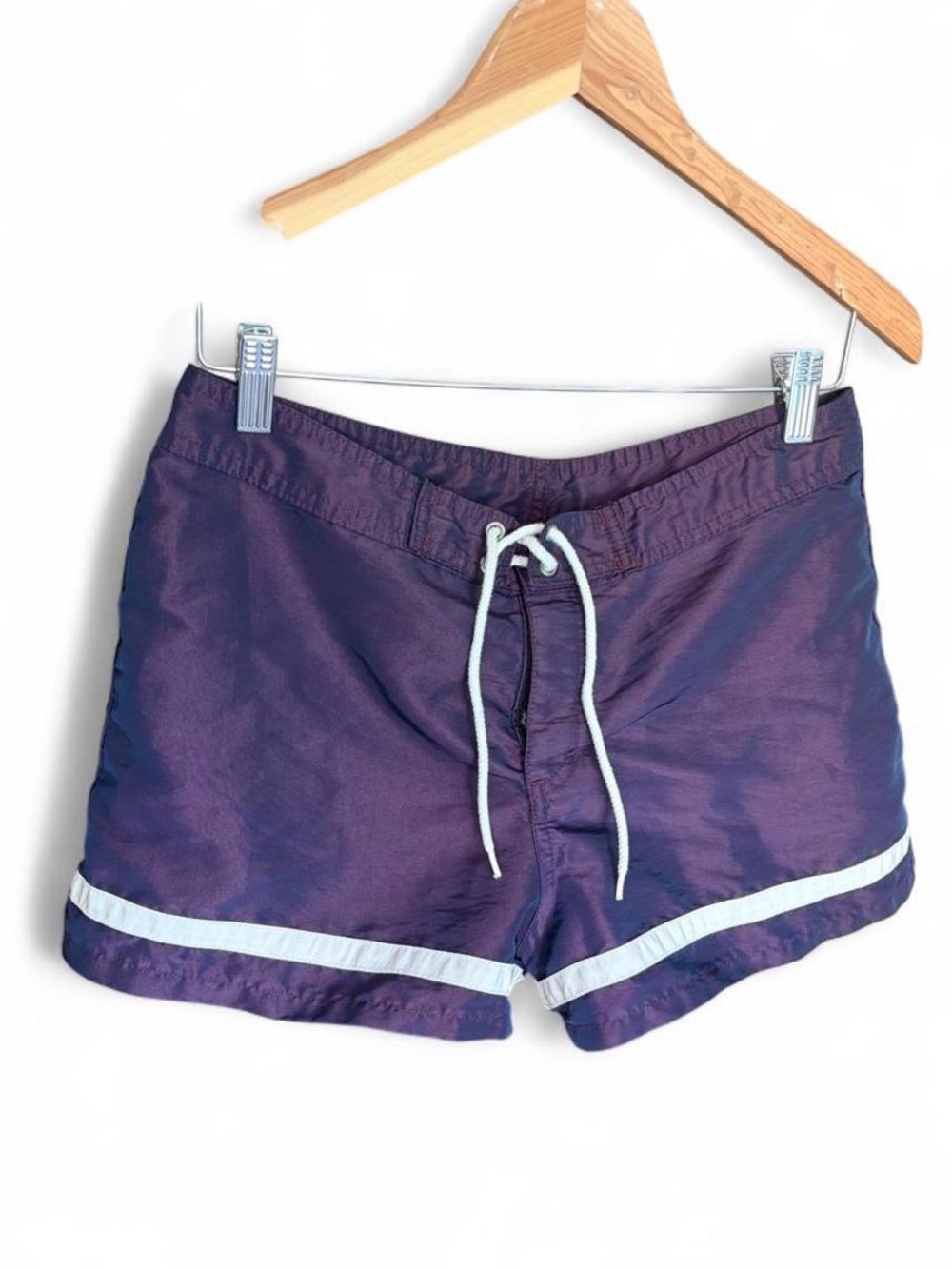 Vintage 90s iridescent purple cargo swim board shorts surf bikini whimsygoth M